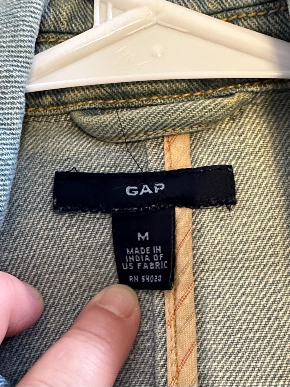 Gap Light Blue Denim Blazer Jacket Size Medium Y2k Three Button Cotton Casual - Picture 4 of 7